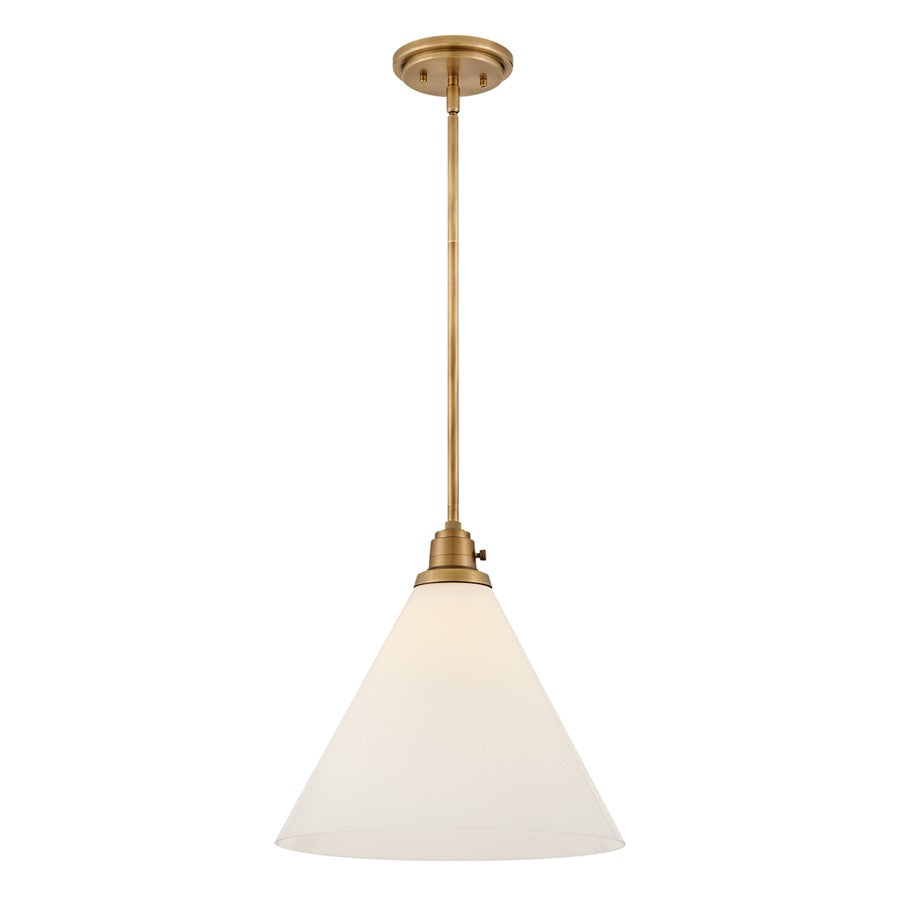 Hinkley Lighting Arti 1 Light Pendant, Heritage Brass/Cased Opal - 3694HB-CO