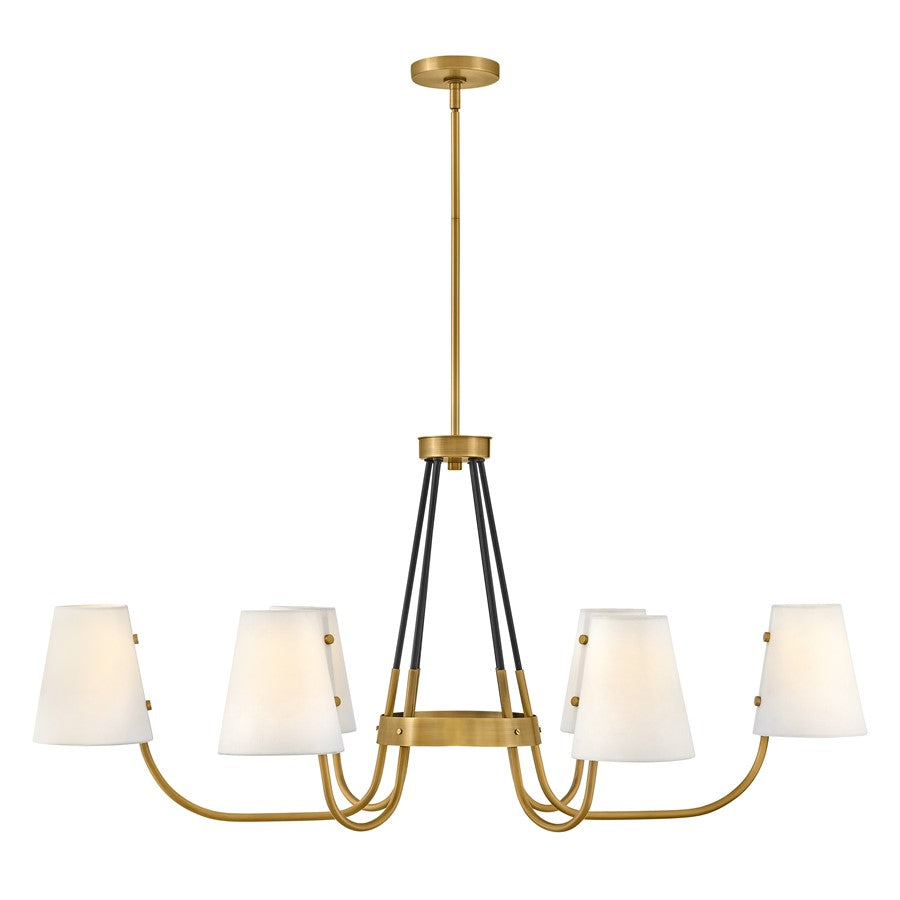 Hinkley Lighting Aston 6 Light Chandelier, Heritage Brass - 37388HB