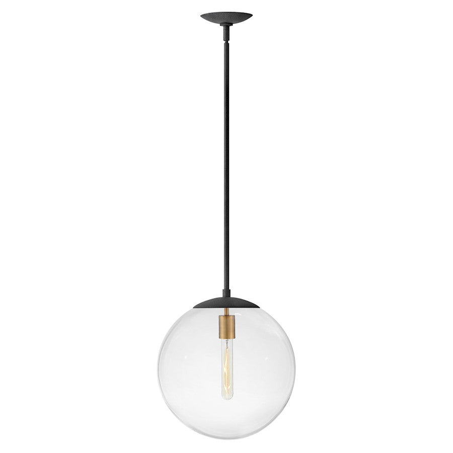 1 Light Medium Orb Pendant, Clear