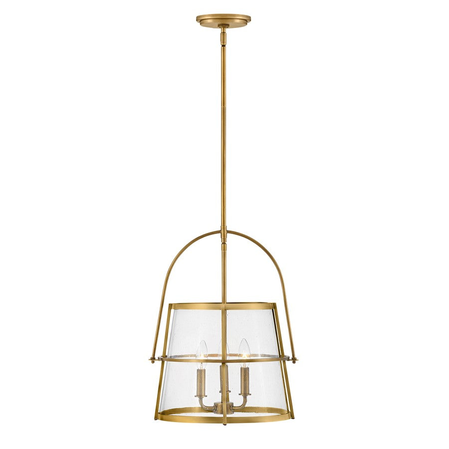 Hinkley Lighting Tournon 3Lt Pendant, Heritage Brass/Clear Seedy - 38113HB-HB