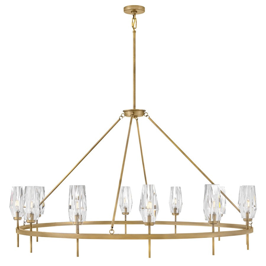 Hinkley Lighting Ana 12Lt Chandelier, Brass/Faceted Clear Crystal - 38259HB