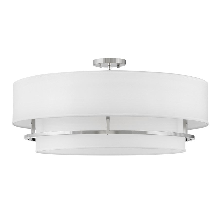 Hinkley Lighting Graham 4Lt Convertible Semi-Flush Mount, Nickel - 38895PN