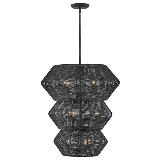 Hinkley Lighting Luca 10 Light Chandelier, Black - 40388BLK