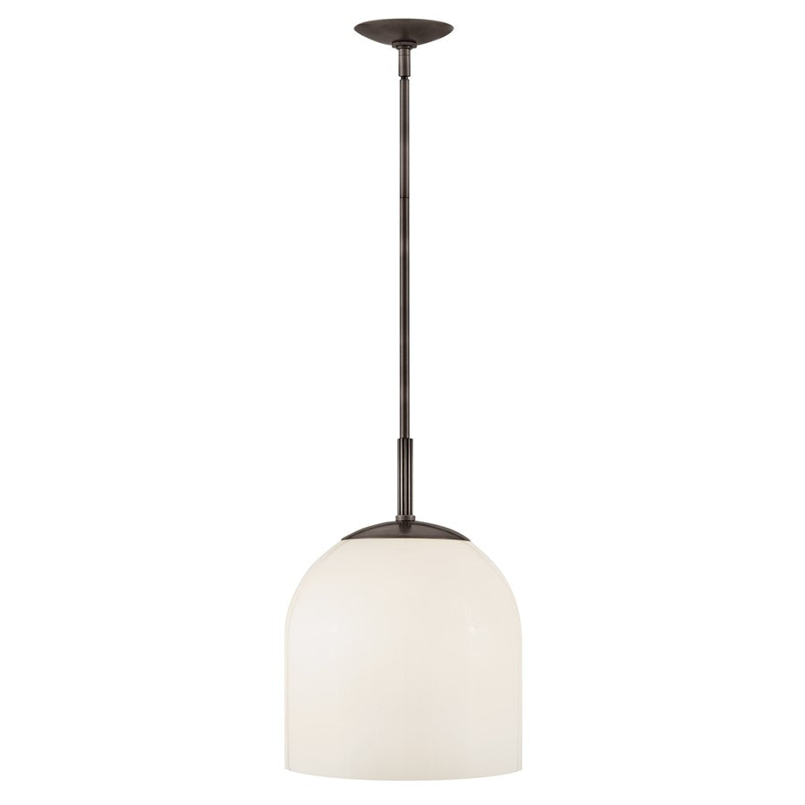 Hinkley Lighting Willa 1Lt Pendant, Ceiling, Black Oxide/Cased Opal - 45097BX