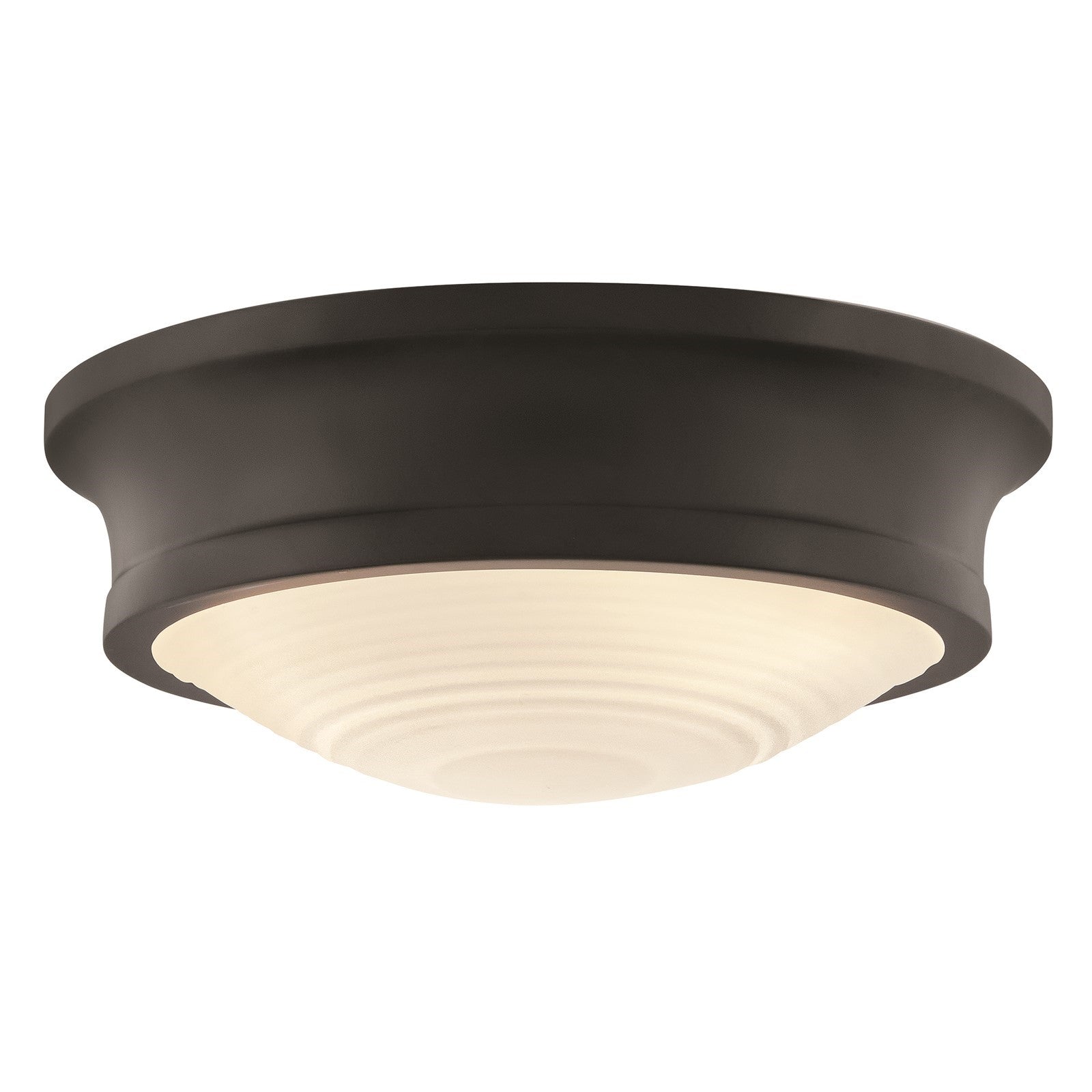 Hinkley Ellis 14in 3-Light Flush Mount | Transitional Black Steel and Etched Opal Glass | Living Room, Bedroom & Hallway | 14 x 14 x 5 in | Model 45123BK