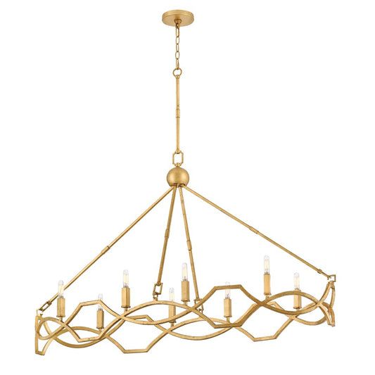 Hinkley Lighting Leona 8 Light 44" Chandelier, Distressed Brass - 45785DA