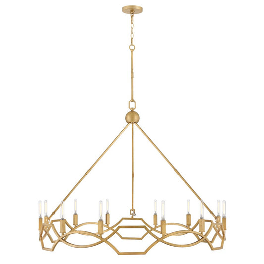 Hinkley Lighting Leona 12 Light Chandelier, Distressed Brass - 45786DA