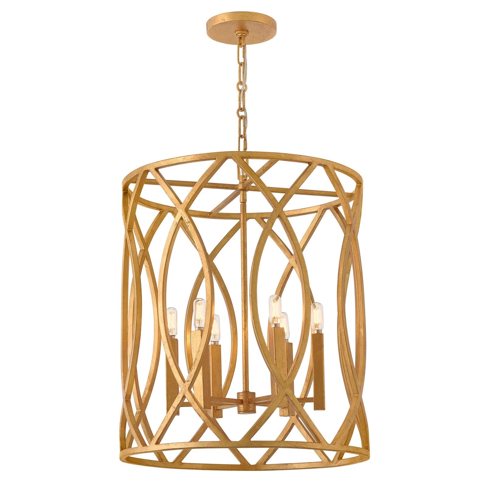 Hinkley Leona 22in 6-Light Chandelier | Traditional Distressed Brass Steel Drum | Dining Room & Living Room | 22 x 22 x 25 in | Model 45789DA