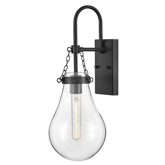Hinkley Lighting Eloise 1 Light Wall Mount, Black/Clear - 46050BK