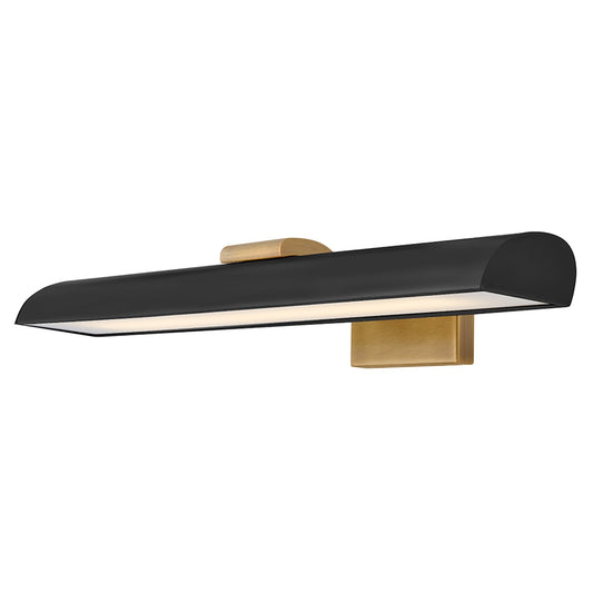 Hinkley Alston 22in 1-Light Wall Sconce | Transitional Heritage Brass Steel and White Acrylic | Bathroom & Living Room Vanity | 10.5 x | Model 46074HB-BK