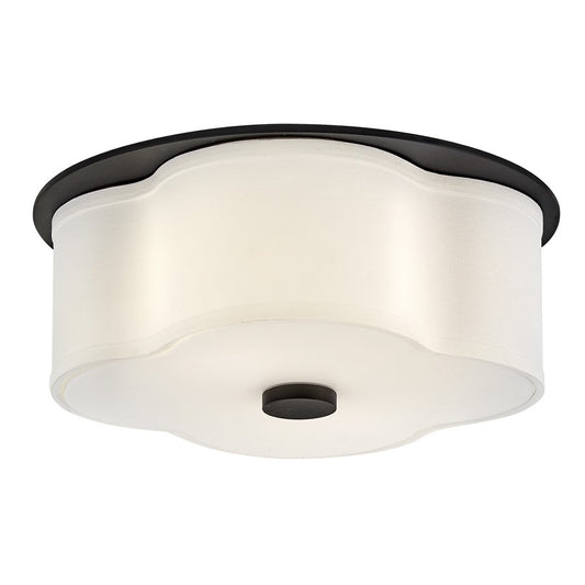 Hinkley Lighting Delaney 2 Light Flush Mount, Black/Etched - 46441BK