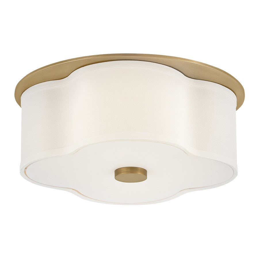 Hinkley Lighting Delaney 2 Light Flush Mount, Heritage Brass/Etched - 46441HB