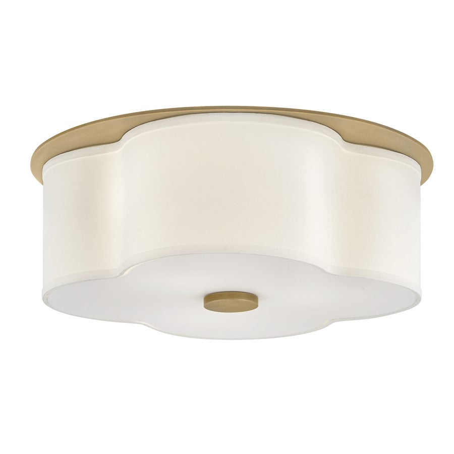 Hinkley Lighting Delaney 3 Light Flush Mount, Heritage Brass/Etched - 46443HB