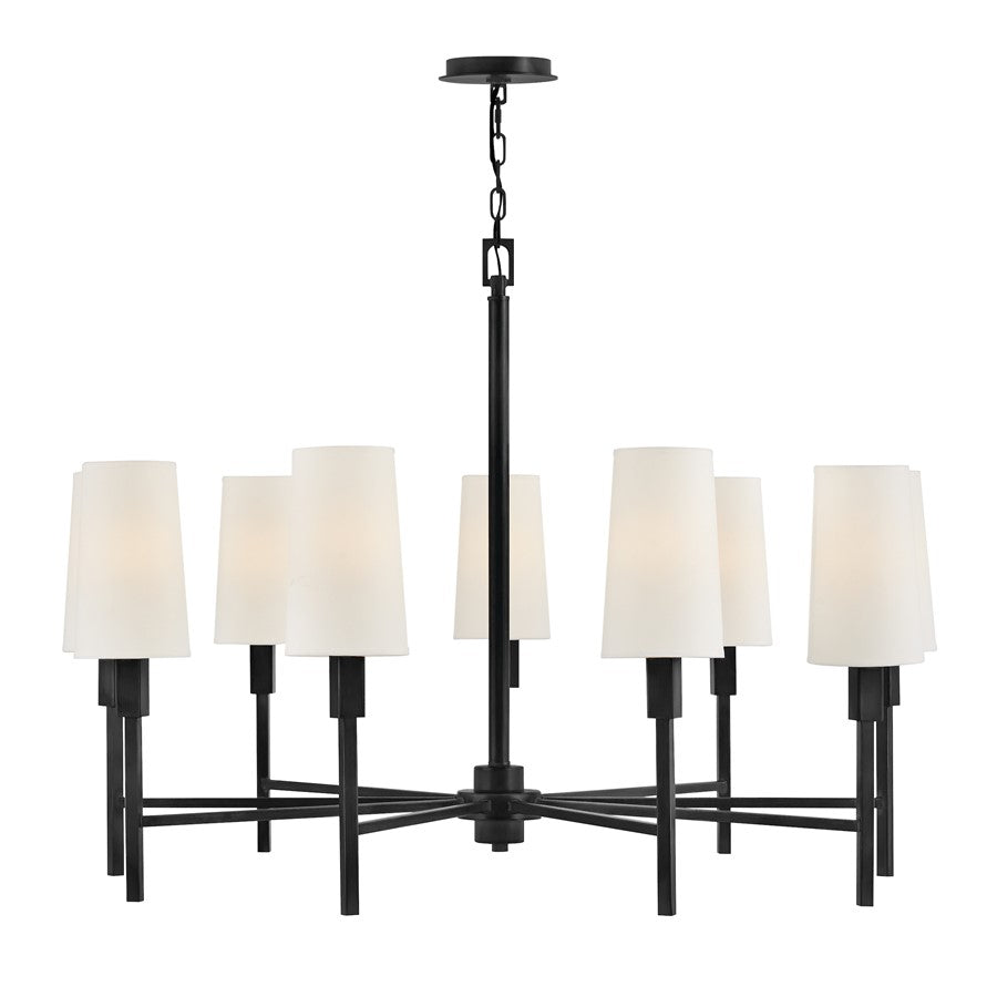 Hinkley Lighting Fenwick 9 Light Chandelier, Black - 46456BK