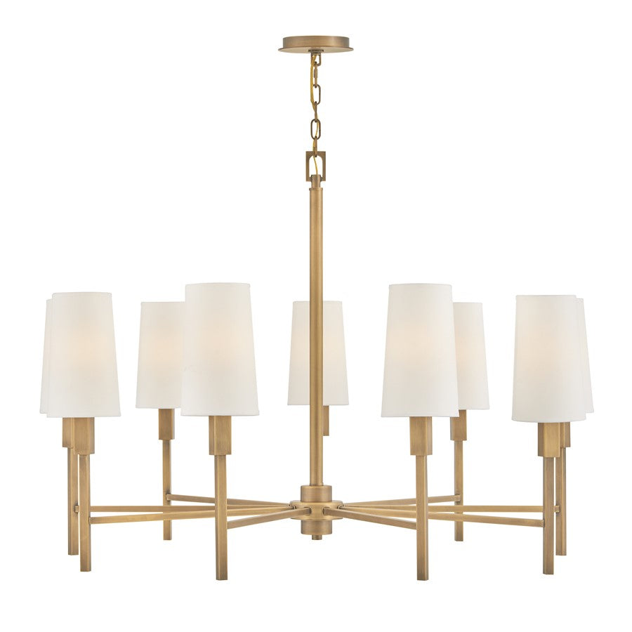 Hinkley Lighting Fenwick 9 Light Chandelier, Heritage Brass - 46456HB