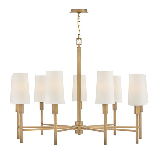Hinkley Lighting Fenwick 9 Light Chandelier, Heritage Brass - 46456HB