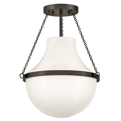 Hinkley Collins 1Lt 18" Semi-Flush Mount, Black Oxide/Cased Opal - 46891BX