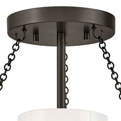 Hinkley Collins 1Lt 18" Semi-Flush Mount, Black Oxide/Cased Opal