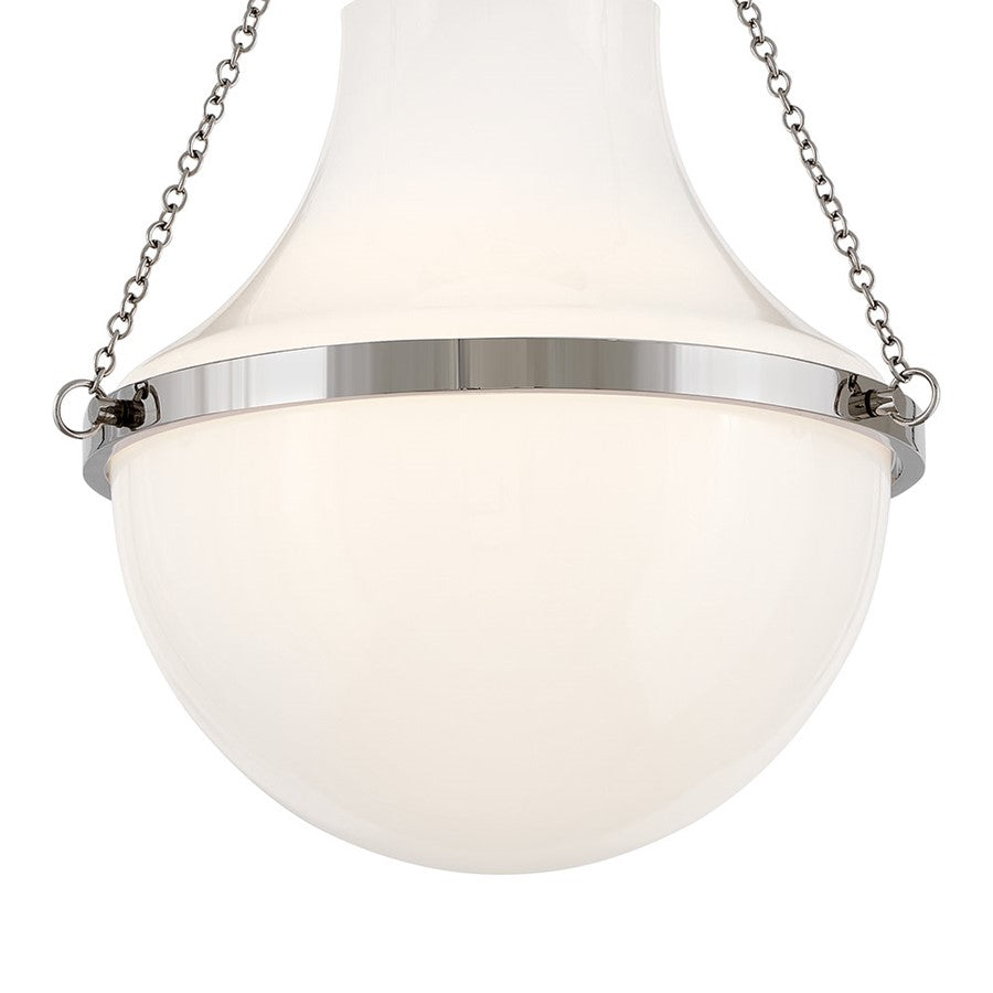 Hinkley Lighting Collins 1Lt 18" Semi-Flush Mount, Nickel/Cased Opal