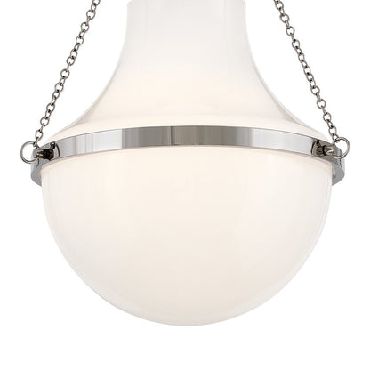Hinkley Lighting Collins 1Lt 18" Semi-Flush Mount, Nickel/Cased Opal