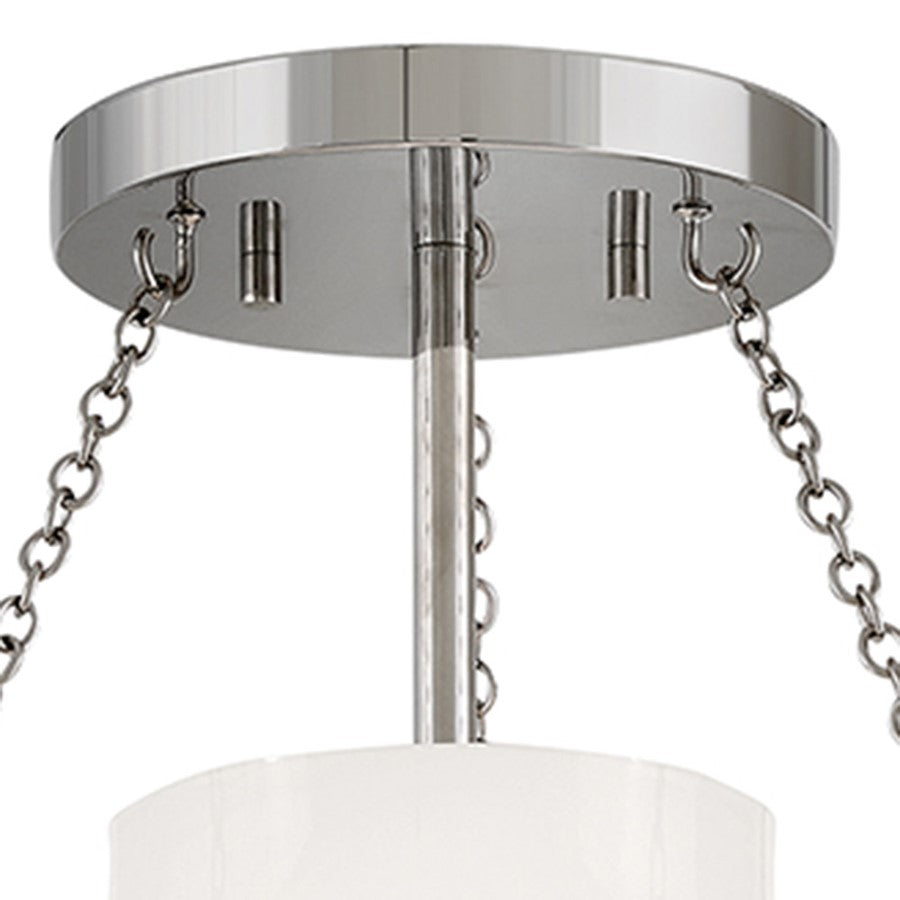 Hinkley Lighting Collins 1Lt 18" Semi-Flush Mount, Nickel/Cased Opal