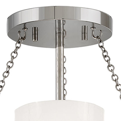 Hinkley Lighting Collins 1Lt 18" Semi-Flush Mount, Nickel/Cased Opal