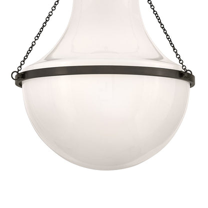Hinkley Collins 1Lt 23" Semi-Flush Mount, Black Oxide/Cased Opal