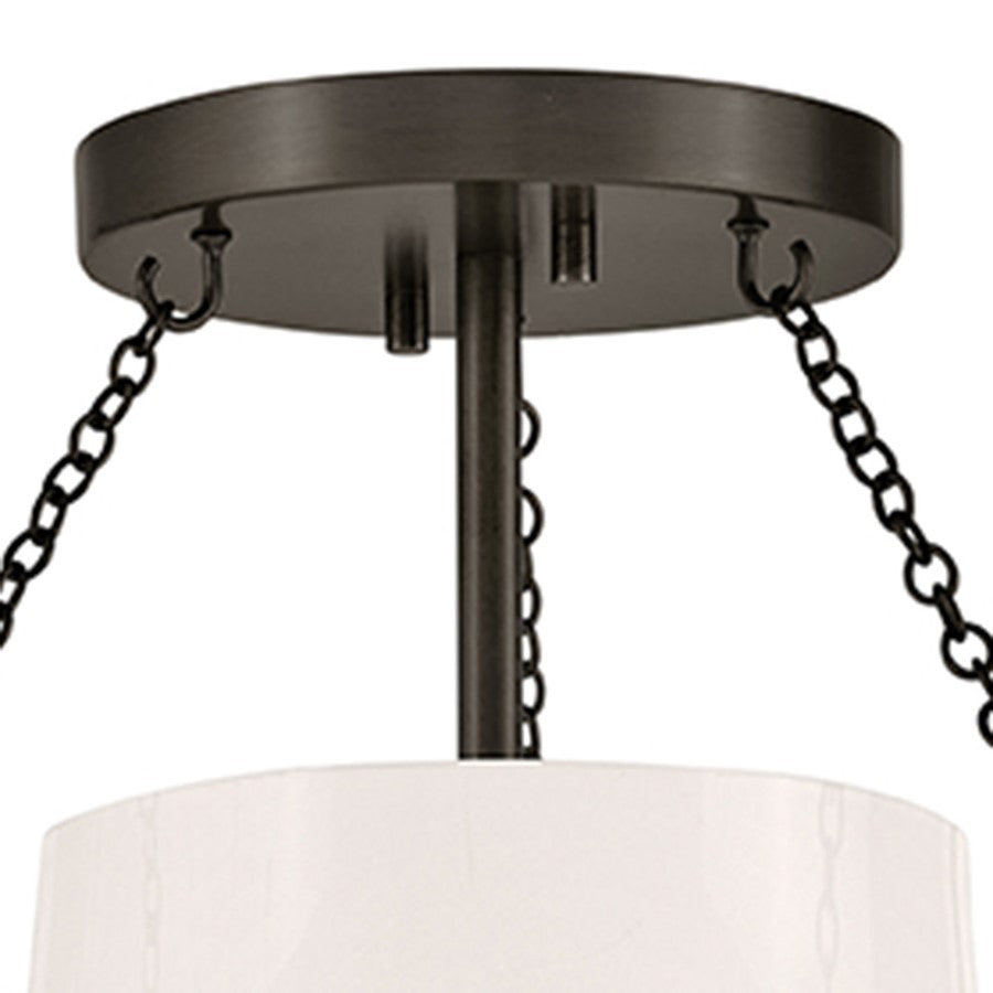 Hinkley Collins 1Lt 23" Semi-Flush Mount, Black Oxide/Cased Opal