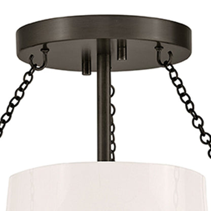 Hinkley Collins 1Lt 23" Semi-Flush Mount, Black Oxide/Cased Opal
