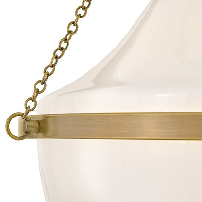 Hinkley Lighting Collins 1Lt 23" Semi-Flush Mount, Brass/Cased Opal