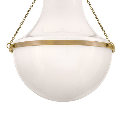 Hinkley Lighting Collins 1Lt 23" Semi-Flush Mount, Brass/Cased Opal