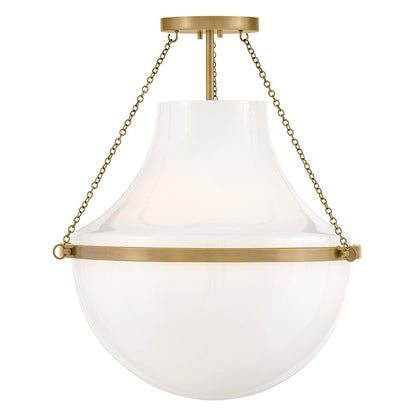 Hinkley Lighting Collins 1Lt 23" Semi-Flush Mount, Brass/Cased Opal