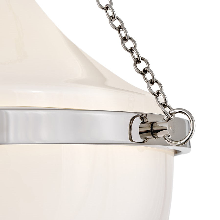 Hinkley Lighting Collins 1Lt 23" Semi-Flush Mount, Nickel/Cased Opal