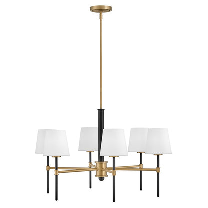 Hinkley Lighting Saunders 6Lt 19" Chandelier, Black/Etched Opal