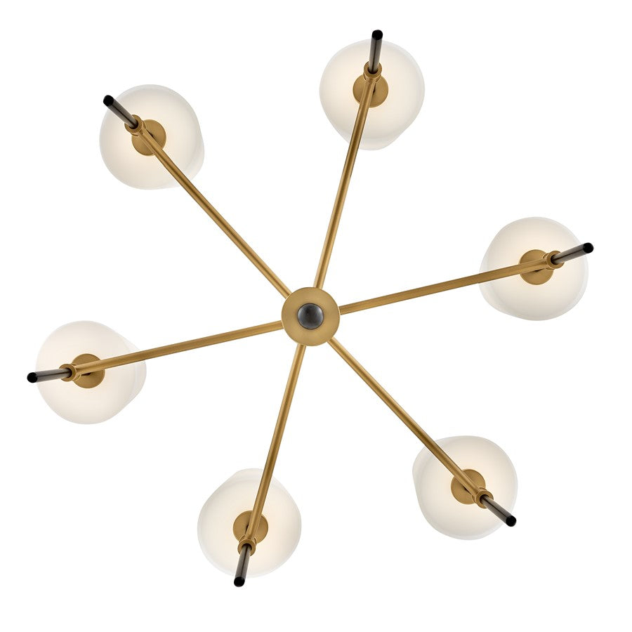 Hinkley Lighting Saunders 6Lt 19" Chandelier, Black/Etched Opal