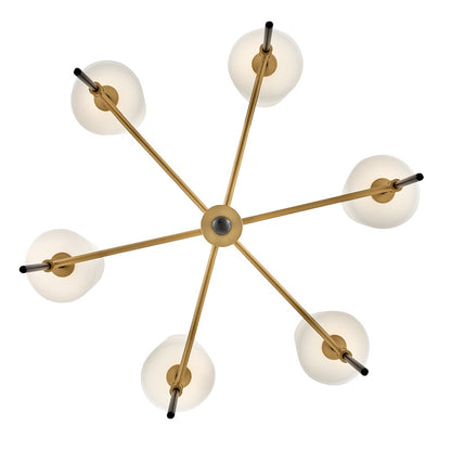 Hinkley Lighting Saunders 6Lt 19" Chandelier, Black/Etched Opal