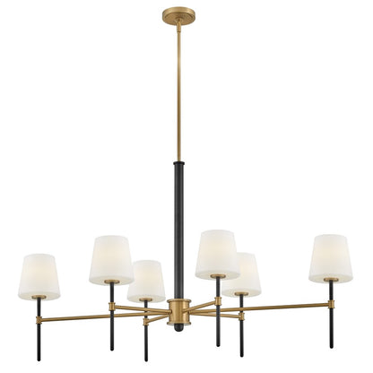 Hinkley Lighting Saunders 6Lt 27" Chandelier, Black/Etched Opal
