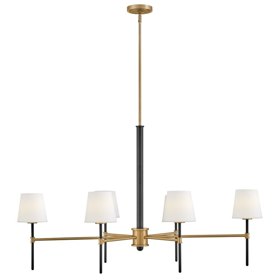 Hinkley Lighting Saunders 6Lt 27" Chandelier, Black/Etched Opal