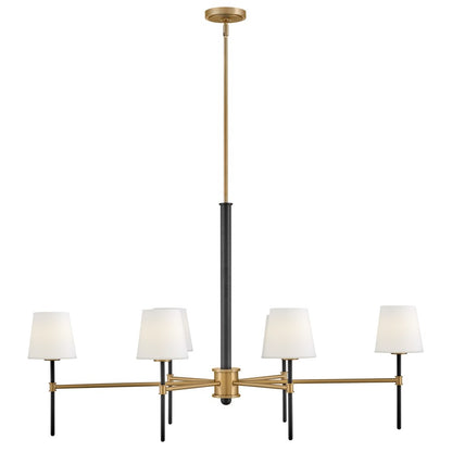 Hinkley Lighting Saunders 6Lt 27" Chandelier, Black/Etched Opal