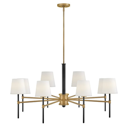 Hinkley Lighting Saunders 8 Light Chandelier, Black/Etched Opal - 46956BK-LCB