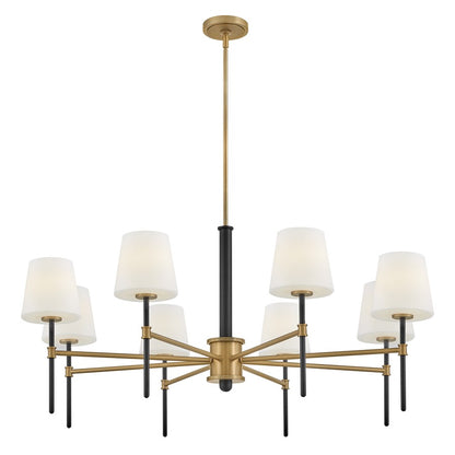 Hinkley Lighting Saunders 8 Light Chandelier, Black/Etched Opal