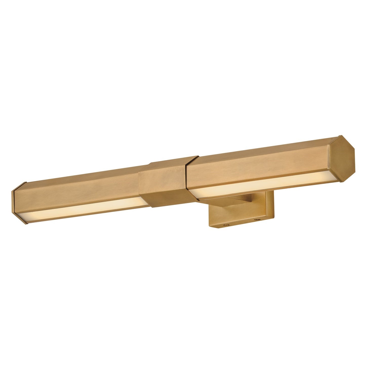 Hinkley Facet 24in 1-Light Wall Sconce | Modern Heritage Brass Steel and Etched Painted White Glass | Bathroom & Hallway Accent | 7 x 24 x | Model 46983HB