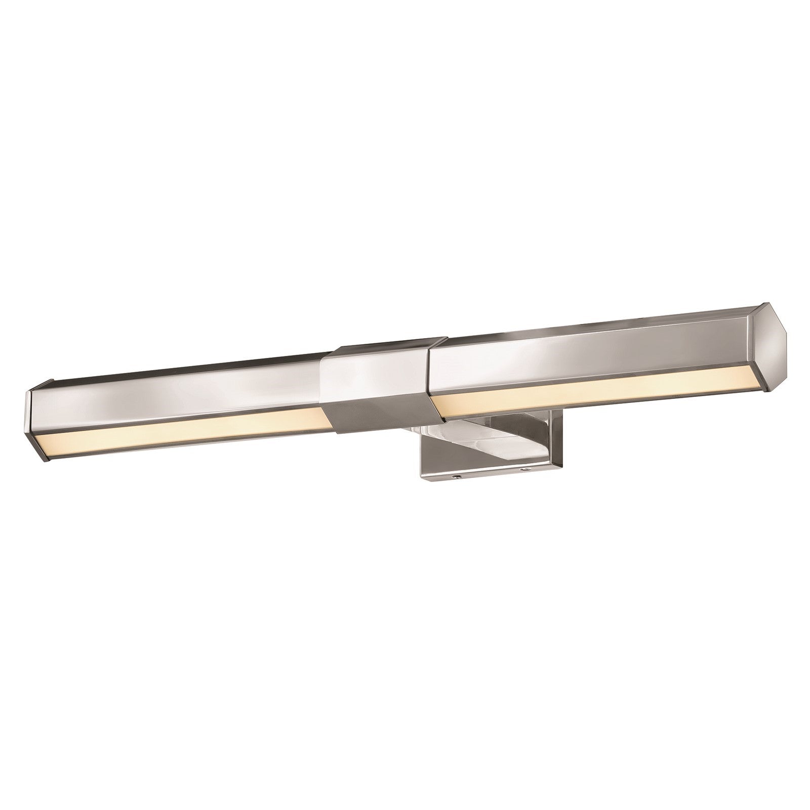 Hinkley Facet 24in 1-Light Wall Sconce | Modern Polished Nickel Steel and Etched Painted White Glass | Bathroom Vanity & Hallway | 24 x 7 | Model 46983PN