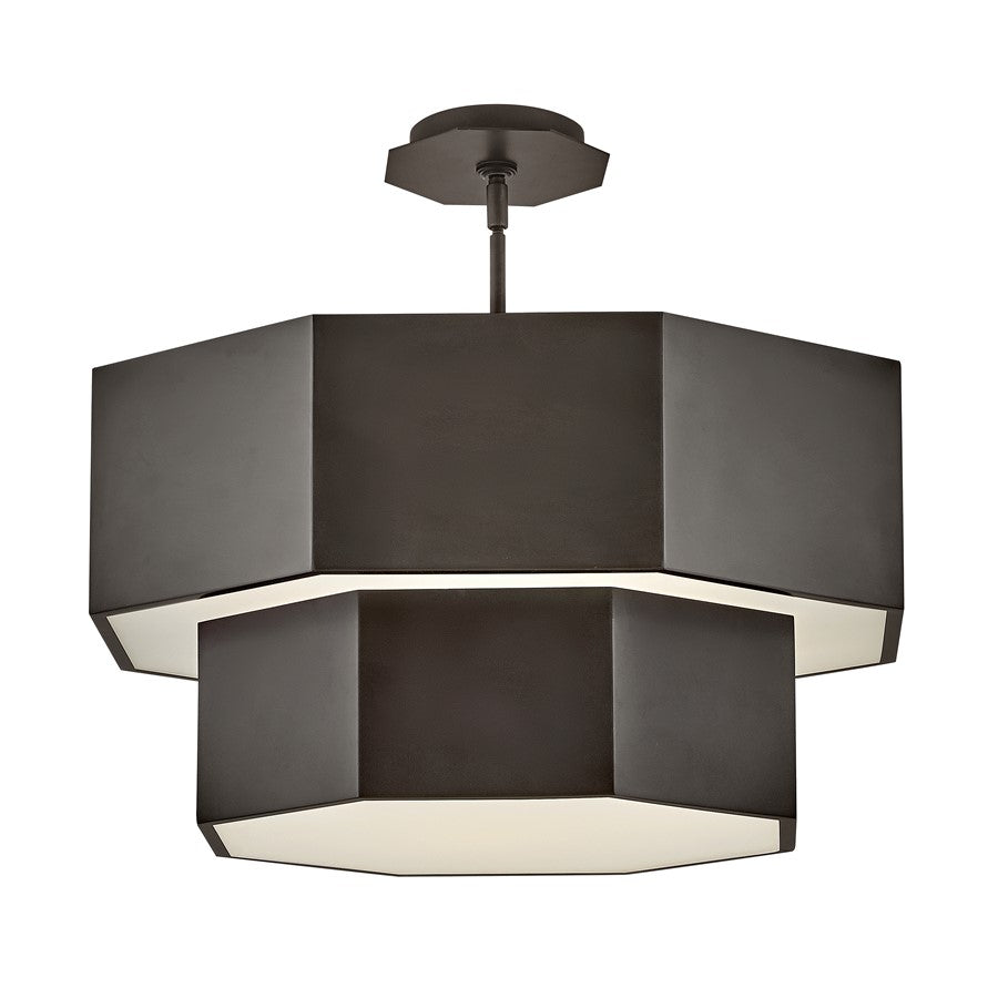 Hinkley Lighting Facet 7 Light Chandelier, Ceiling, Black Oxide/Etched - 46994BX