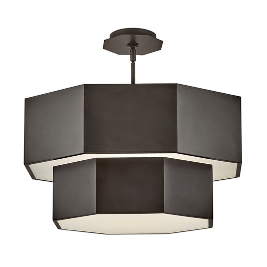 Hinkley Lighting Facet 7 Light Chandelier, Ceiling, Black Oxide/Etched - 46994BX
