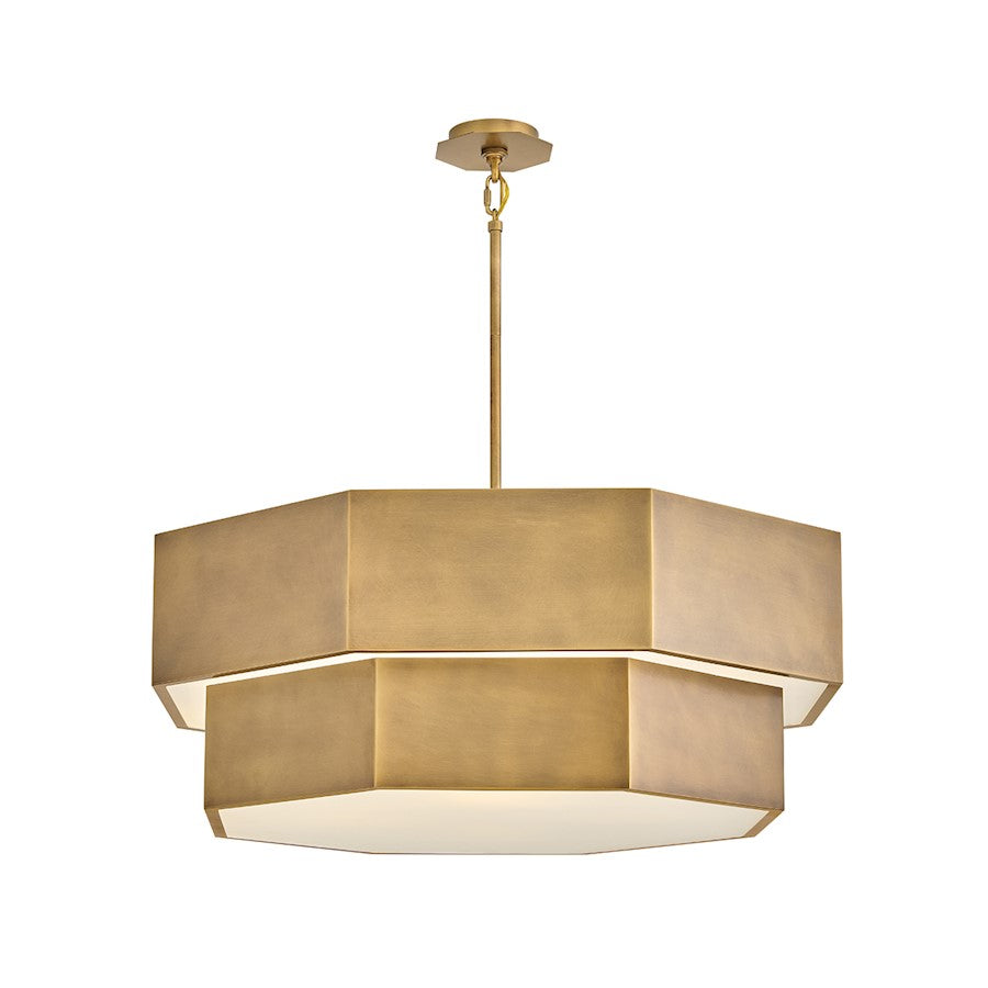 Hinkley Lighting Facet 12Lt 38" Convertible Chandelier, Heritage Brass - 46995HB