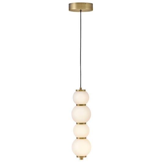 Hinkley Lighting Trigo Pendant, Lacquered Brass/Etched Opal - 47397LCB