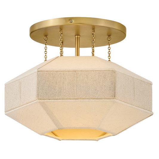Hinkley Lighting Lyla 1 Light Semi-Flush Mount, Lacquered Brass - 47493LCB