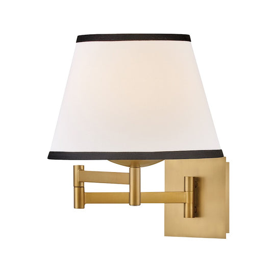 Hinkley Lighting Sonia 1Lt 23" Task Sconce, Brass/Off-White Linen - 47510LCB-OW