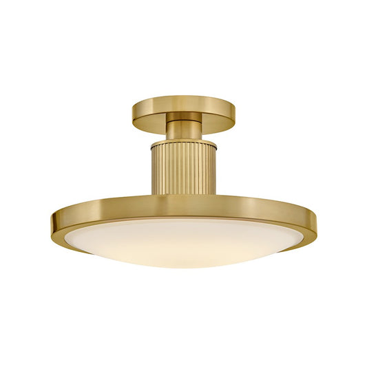 Hinkley Lighting Kieran LED 14" Semi-Flush Mount, Lacquered Brass - 47593LCB